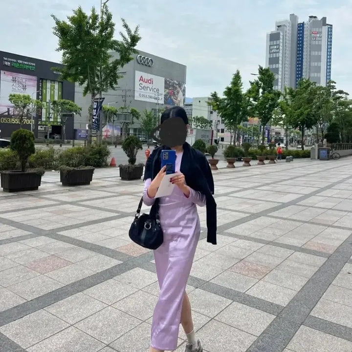 [BUNJANG] ZARA Layered Satin Long Dress Set / 여리여리핏~ 새틴 레이어드 롱원피스 세트 (이너티포함)