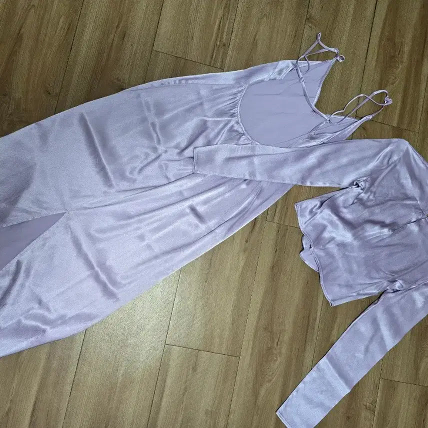 [BUNJANG] ZARA Layered Satin Long Dress Set / 여리여리핏~ 새틴 레이어드 롱원피스 세트 (이너티포함)