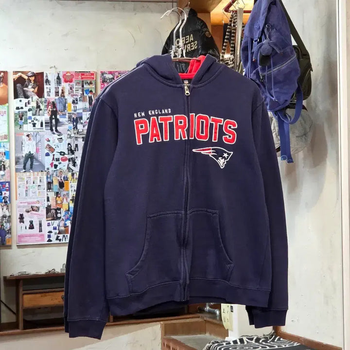[BUNJANG] NFL New England Patriots Navy Hooded Zip-Up / NFL 뉴잉글랜드 패트리어츠 후드 집업