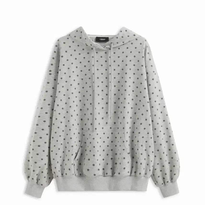 [BUNJANG] Shop Saida Polka Dot Hoodie - Gray / 샵사이다 폴카 도트 후드티_그레이