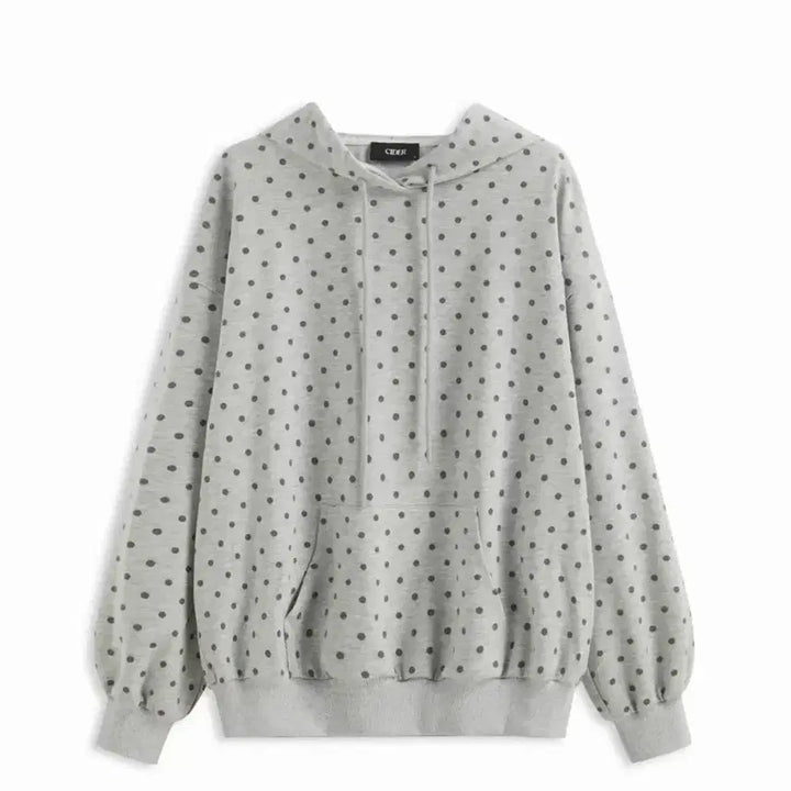 [BUNJANG] Shop Saida Polka Dot Hoodie - Gray / 샵사이다 폴카 도트 후드티_그레이