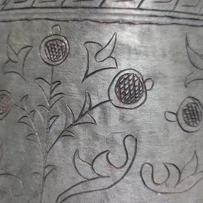 [BUNJANG] Antique Pomegranate Motif Brazier / 옛날 오래된 석류문양 화로