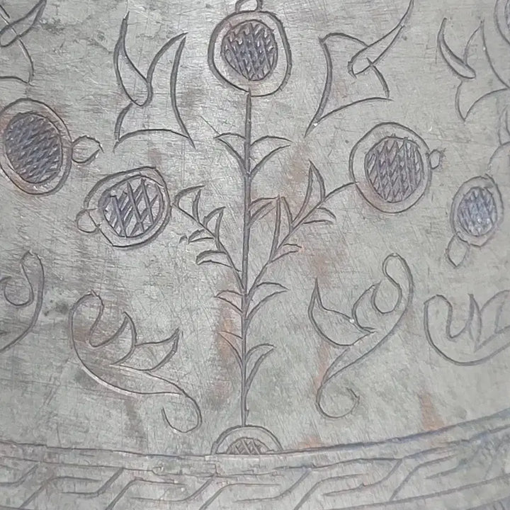 [BUNJANG] Antique Pomegranate Motif Brazier / 옛날 오래된 석류문양 화로