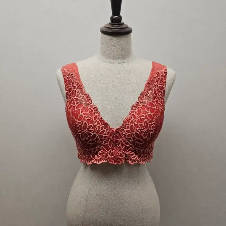 [BUNJANG] FIDELIA All-Lace Zip-Up Bra / (새상품)피델리아 프리컷팅 올레이스 노와이어 집업 브라
