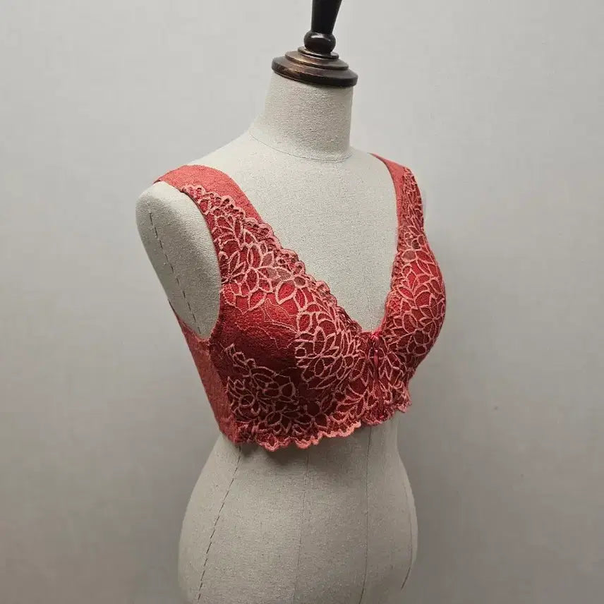 [BUNJANG] FIDELIA All-Lace Zip-Up Bra / (새상품)피델리아 프리컷팅 올레이스 노와이어 집업 브라
