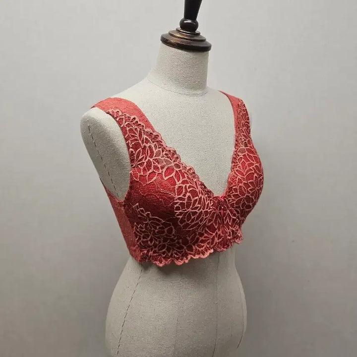 [BUNJANG] FIDELIA All-Lace Zip-Up Bra / (새상품)피델리아 프리컷팅 올레이스 노와이어 집업 브라