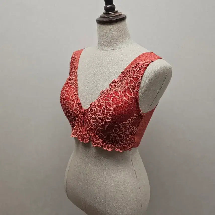 [BUNJANG] FIDELIA All-Lace Zip-Up Bra / (새상품)피델리아 프리컷팅 올레이스 노와이어 집업 브라
