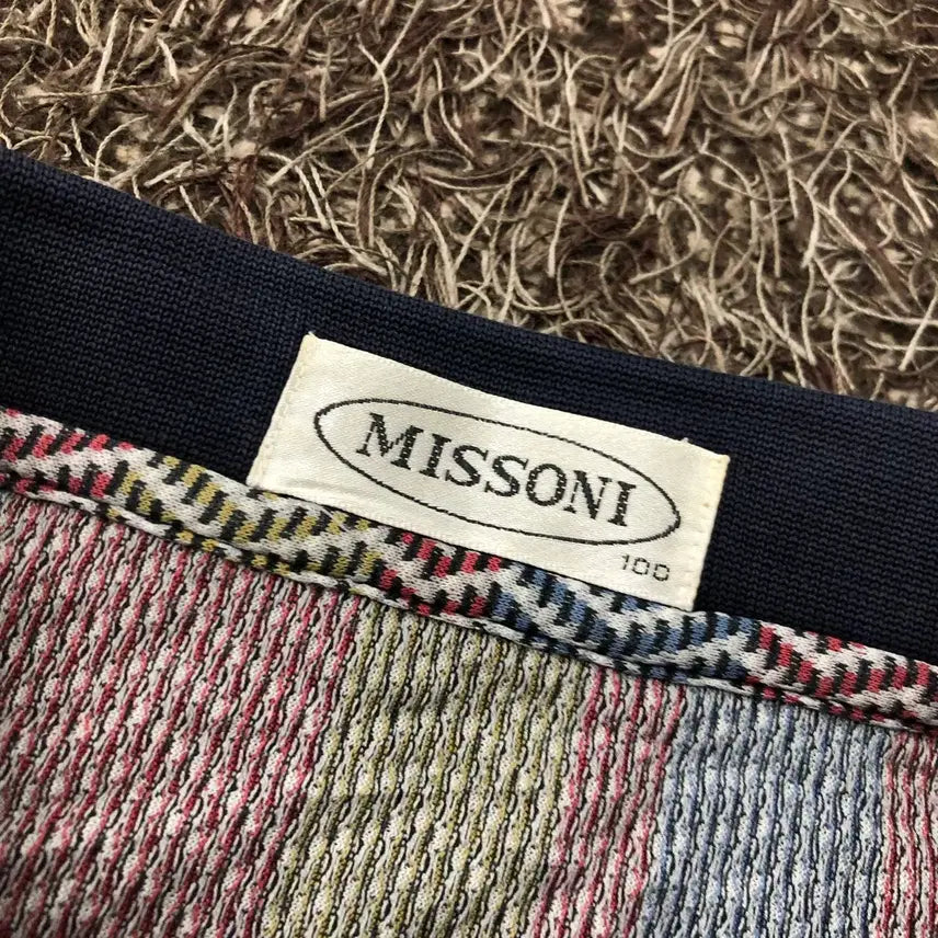 [BUNJANG] Missoni 90s Multi-Color Pattern Long Sleeve T-Shirt / 100 미쏘니 90s 멀티컬러 패턴 카라 롱슬리브 티셔츠