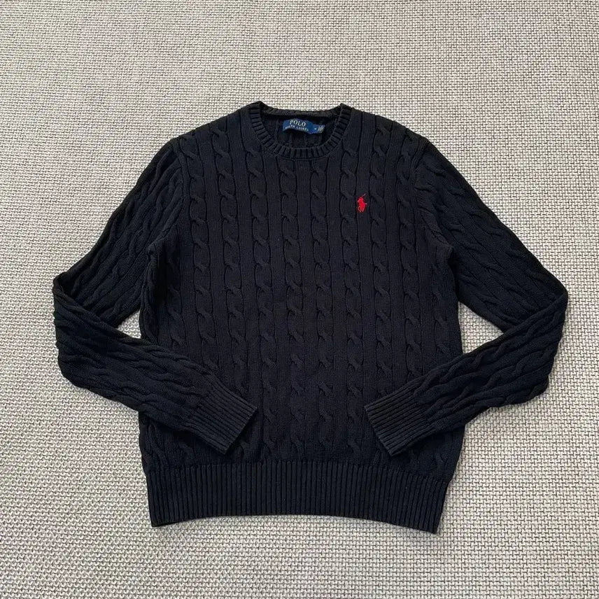 [BUNJANG] Polo Ralph Lauren Cable Knit Sweater / M 폴로 랄프로렌 과배기 라운드 니트 B.5701
