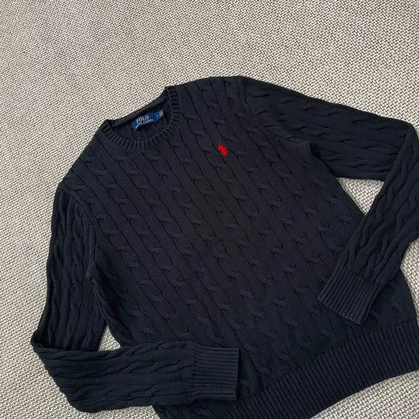 [BUNJANG] Polo Ralph Lauren Cable Knit Sweater / M 폴로 랄프로렌 과배기 라운드 니트 B.5701