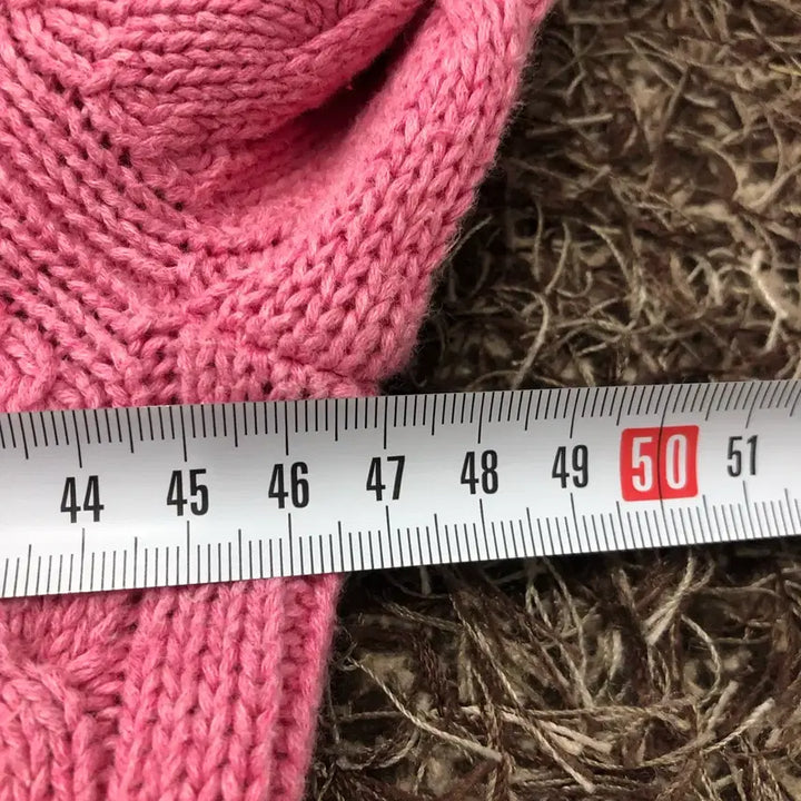 [BUNJANG] Tommy Hilfiger Pink Cable Knit Sweater / S 타미힐피거 핑크 케이블 브이넥 니트