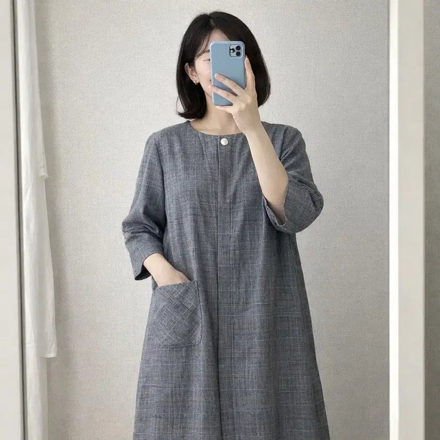 [BUNJANG] Pierre Cardin Check Long Jacket Dress Women&