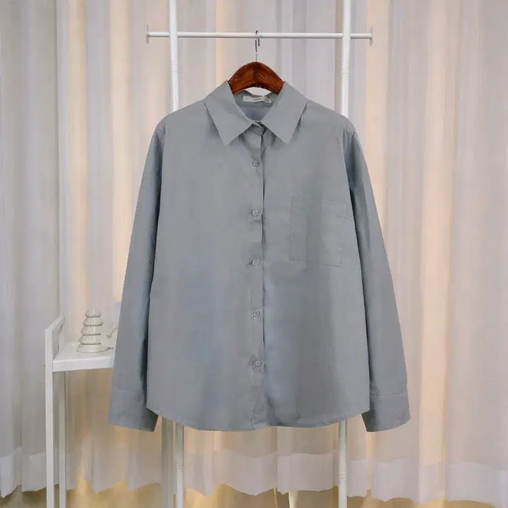 [BUNJANG] Square Pocket Loose Fit Cotton Shirt / 스퀘어 포켓 루즈핏 셔츠