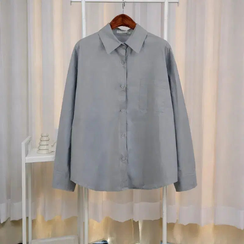 [BUNJANG] Square Pocket Loose Fit Cotton Shirt / 스퀘어 포켓 루즈핏 셔츠