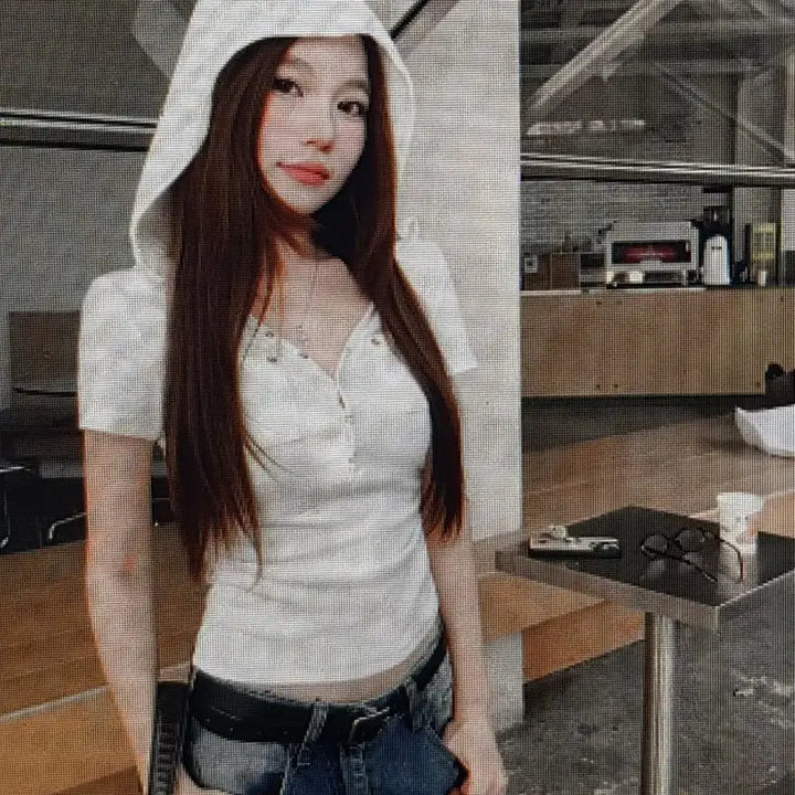 [BUNJANG] Hooded Short Sleeve T-shirt (3 Colors) / (해외배송)후드 반팔 티셔츠 3컬러