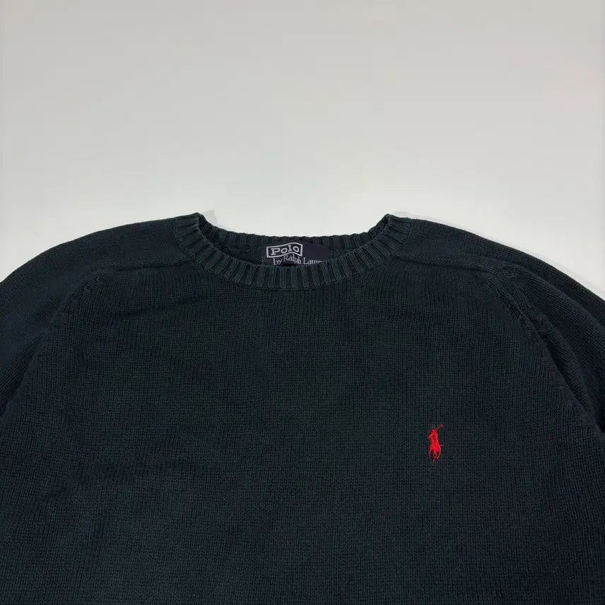 [BUNJANG] Polo Ralph Lauren Black Cotton Knit Sweater / 폴로랄프로렌 블랙 코튼 니트