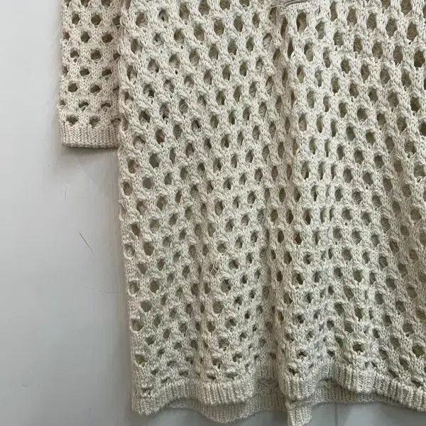 [BUNJANG] Stussy Big Mesh Polo Sweater Ivory / 미디움 스투시 빅 메쉬 폴로 스웨터 아이보리