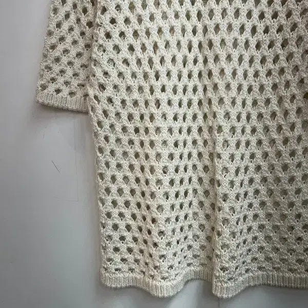 [BUNJANG] Stussy Big Mesh Polo Sweater Ivory / 미디움 스투시 빅 메쉬 폴로 스웨터 아이보리