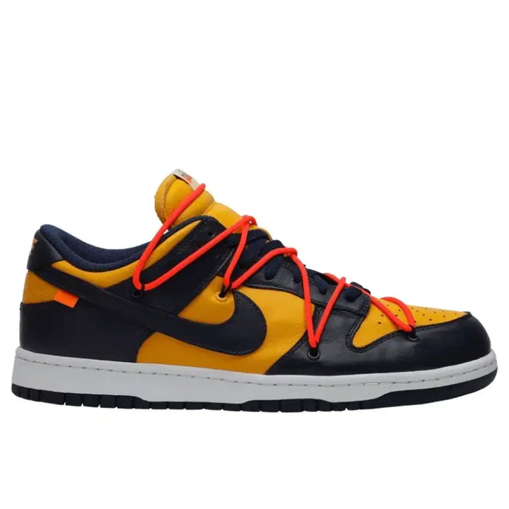 [BUNJANG] Nike x Off-White Dunk Low University Gold Midnight Navy Sneakers / 295) 나이키 x 오프화이트 덩크 로우 유니버시티 골드 미드나잇 네이비
