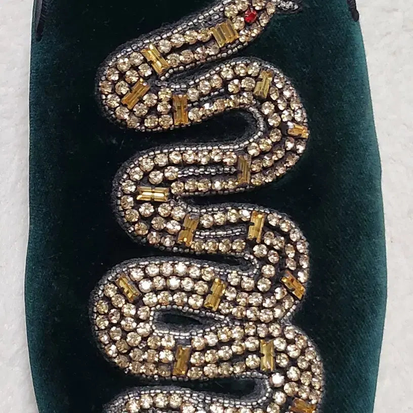 [BUNJANG] Gucci Crystal Velvet Snake Mules / 구찌 크리스탈 벨벳 스네이크 뮬37.5/240