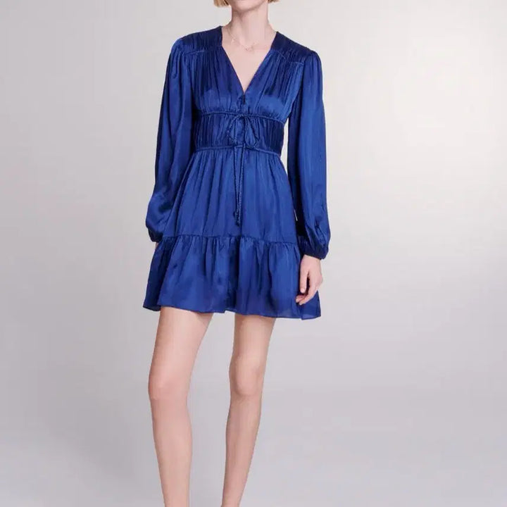 [BUNJANG] Maje Satin Mini Dress / 마쥬 새틴 원피스34
