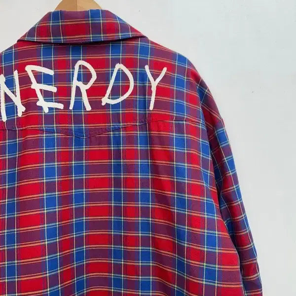 [BUNJANG] Nerdy NDY Padded Flannel Shirt Jacket (Red) / 라지 널디 엔디와이 패디드 플란넬 셔츠 자켓 레드