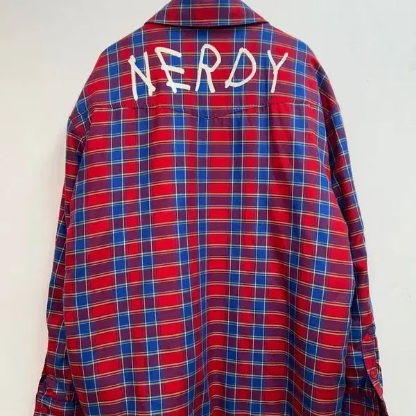 [BUNJANG] Nerdy NDY Padded Flannel Shirt Jacket (Red) / 라지 널디 엔디와이 패디드 플란넬 셔츠 자켓 레드