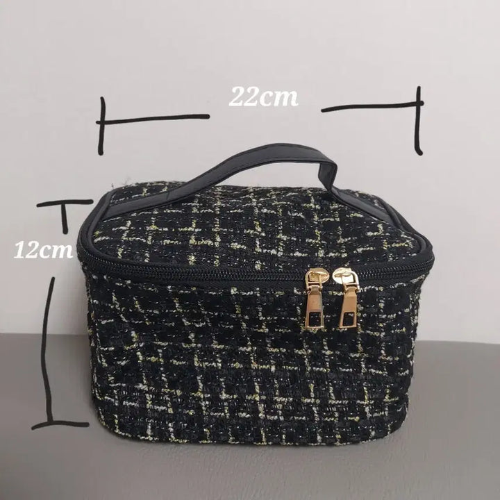 [BUNJANG] Black Tweed Mini Cosmetic Bag / {새상품} 트위드 블랙 미니 화장품 가방