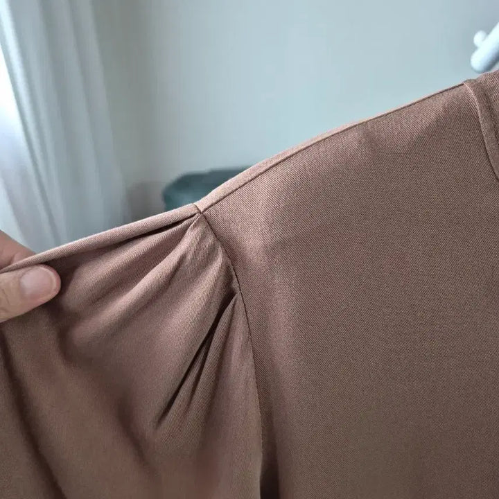 [BUNJANG] Misense Light Brown Frill Long Dress / 미센스 연브라운 프릴 롱원피스 미착용