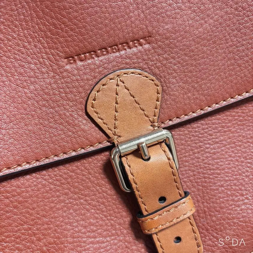 [BUNJANG] Burberry Brown Leather Canvas Tote Bag / 버버리 브라운 레더 캔버스 토트백