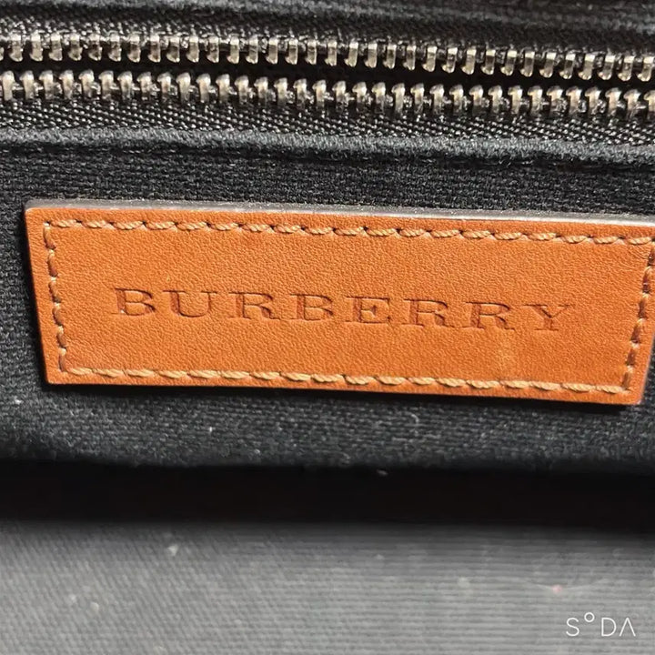 [BUNJANG] Burberry Brown Leather Canvas Tote Bag / 버버리 브라운 레더 캔버스 토트백
