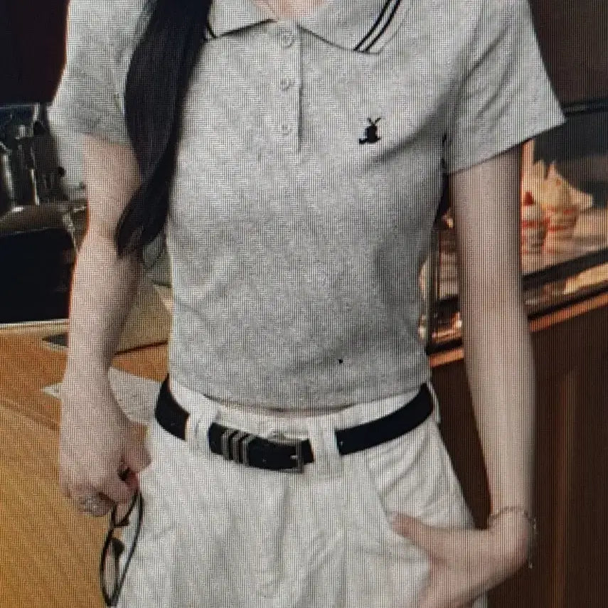 [BUNJANG] Basic Crop Short-Sleeve Polo Shirt / (해외배송)크롭 반팔 카라 티셔츠 2컬러