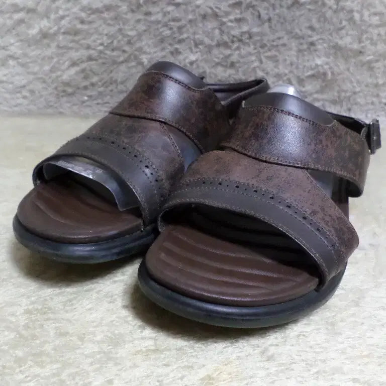[BUNJANG] Fururuk Vintage Buffalo Leather Slippers / 후루룩구제 275 버팔로 조리 슬리퍼 중고 신발 브라운 소가죽