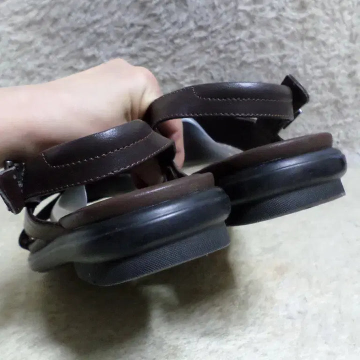 [BUNJANG] Fururuk Vintage Buffalo Leather Slippers / 후루룩구제 275 버팔로 조리 슬리퍼 중고 신발 브라운 소가죽