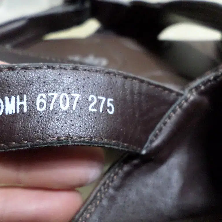 [BUNJANG] Fururuk Vintage Buffalo Leather Slippers / 후루룩구제 275 버팔로 조리 슬리퍼 중고 신발 브라운 소가죽