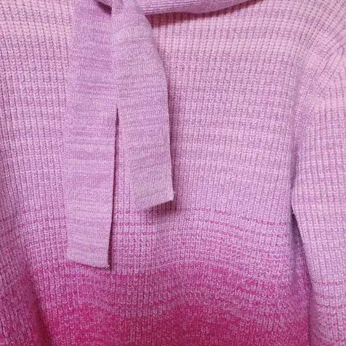 [BUNJANG] Pink Gradient Ribbon Knit Top / 핑크 그라데이션 리본 니트  프리  55입음이뻐요