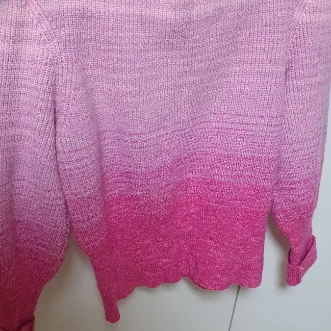 [BUNJANG] Pink Gradient Ribbon Knit Top / 핑크 그라데이션 리본 니트  프리  55입음이뻐요