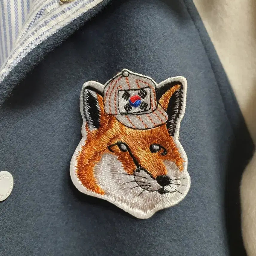 [BUNJANG] Maison Kitsune National Flag Patch Teddy Jacket / 메종키츠네 폭스 패치 국뽕 테디 자켓