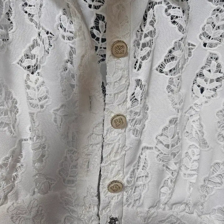 [BUNJANG] Sandro Lace Long Dress / 산드로 화이트 레이스 롱 원피스