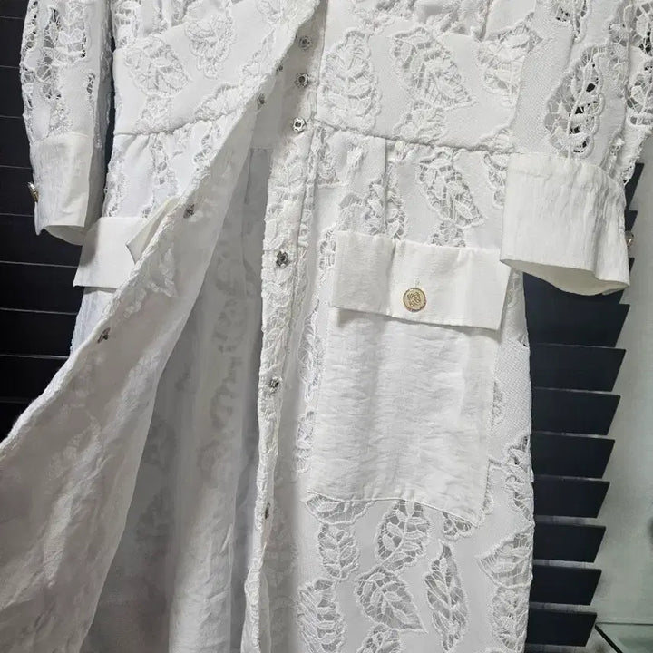 [BUNJANG] Sandro Lace Long Dress / 산드로 화이트 레이스 롱 원피스