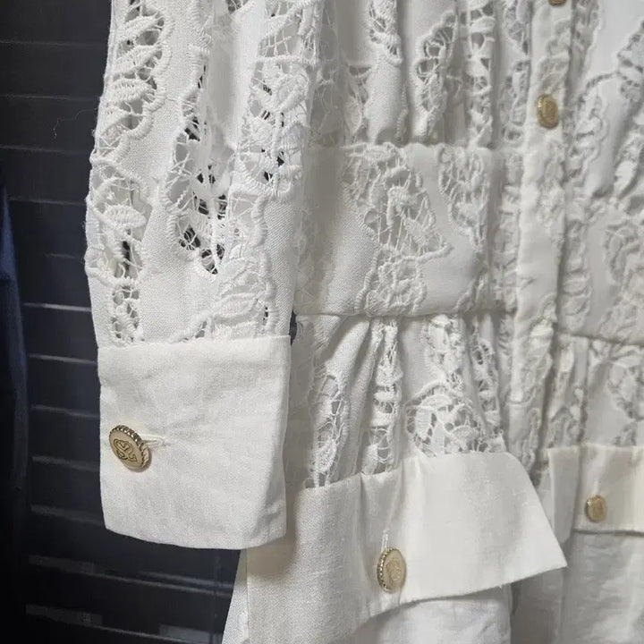 [BUNJANG] Sandro Lace Long Dress / 산드로 화이트 레이스 롱 원피스
