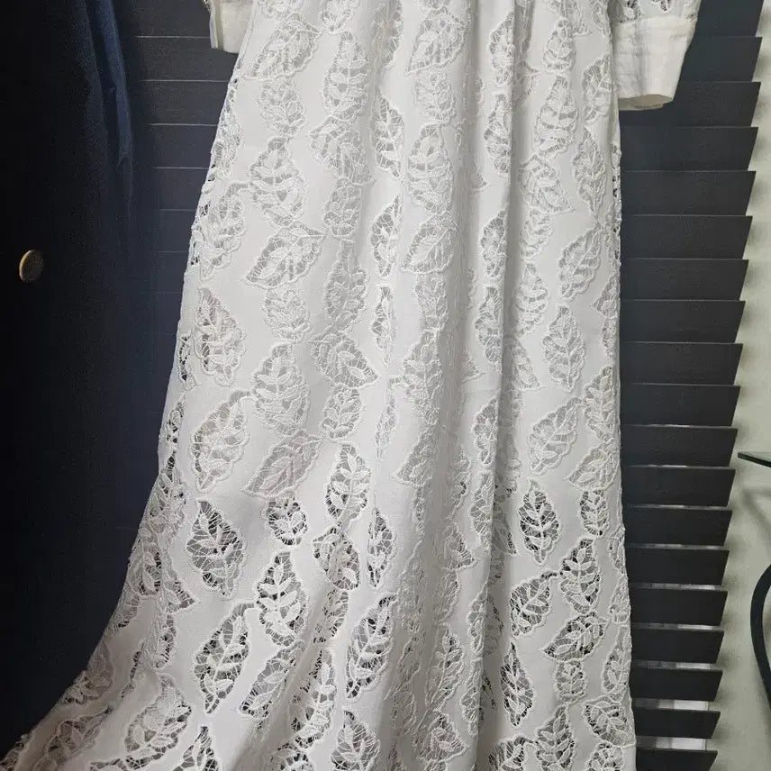 [BUNJANG] Sandro Lace Long Dress / 산드로 화이트 레이스 롱 원피스