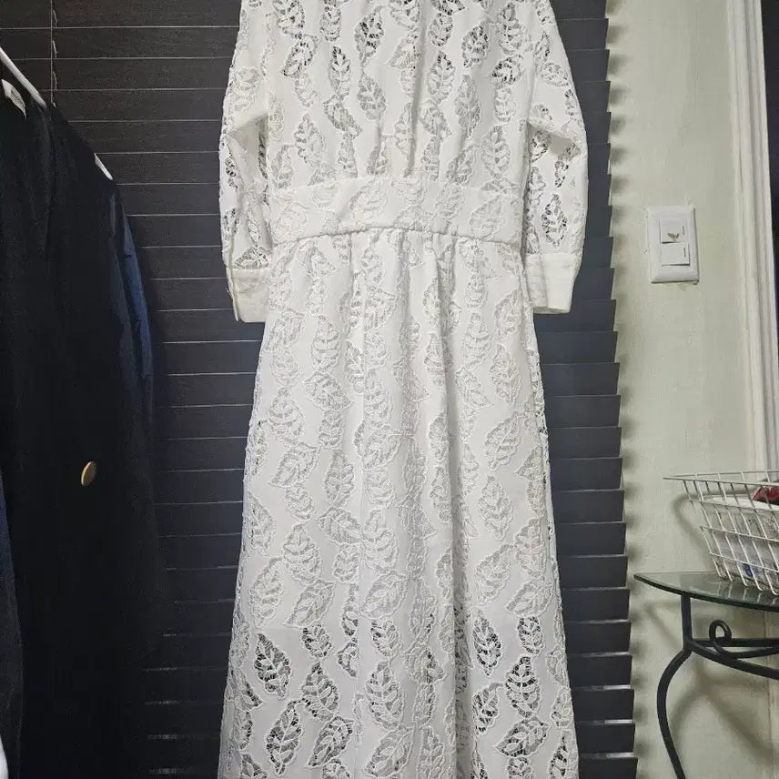 [BUNJANG] Sandro Lace Long Dress / 산드로 화이트 레이스 롱 원피스