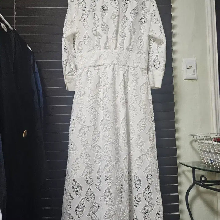 [BUNJANG] Sandro Lace Long Dress / 산드로 화이트 레이스 롱 원피스