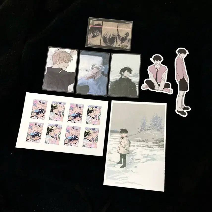 [SOLD OUT] 주술회전 고죠 후시구로 메구미 웨하스 포카 조각스티커 엽서 통판 비공굿