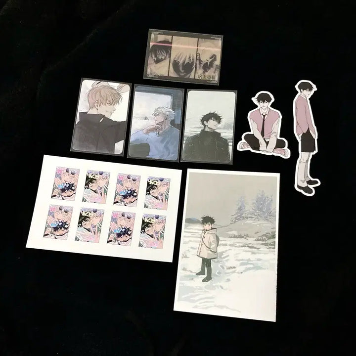[SOLD OUT] 주술회전 고죠 후시구로 메구미 웨하스 포카 조각스티커 엽서 통판 비공굿