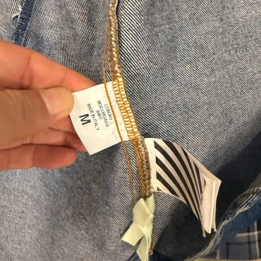 [BUNJANG] Off-White Back Logo Denim Shirt / 오프화이트 백로고 데님 셔츠