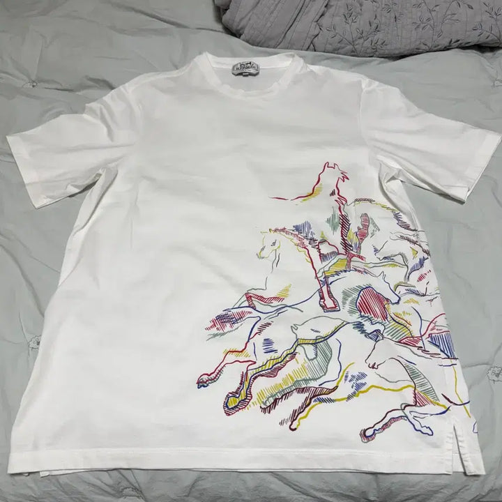 [BUNJANG] Hermes Horse Print Short Sleeve T-shirt / 에르메스 말 프린팅 반팔 티셔츠 M