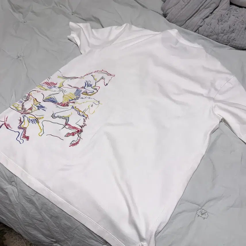 [BUNJANG] Hermes Horse Print Short Sleeve T-shirt / 에르메스 말 프린팅 반팔 티셔츠 M