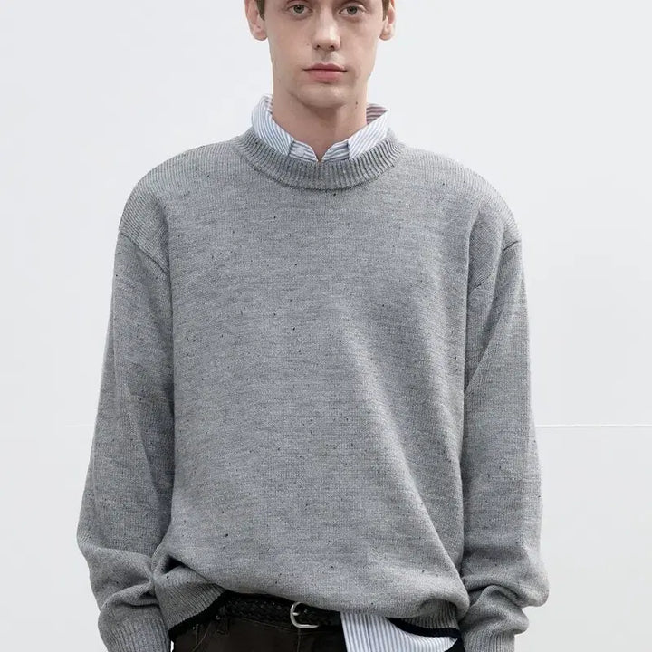 [BUNJANG] General Idea Nepsa Crew Neck Gray Knit L / (새상품)제너럴아이디어 네프사 크루넥 그레이 니트 L
